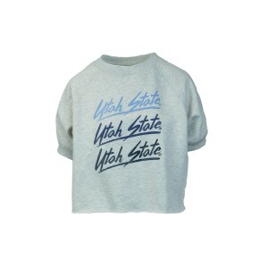 Utah State Ash Gray Short Sleeve Sweatshirt